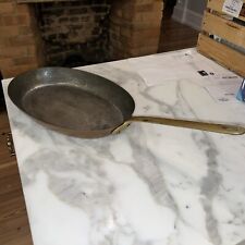 Antique  copper French Frying Oval roasting gratin pan Marked Saks fifth Ave picture