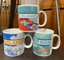 STARBUCKS COFFEE • 20 OZ MUGS • LOT OF 3 • Los Angeles, Orlando, and Miami • NEW picture