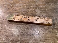 Vintage Stanley No. 61 Folding Ruler Wood and Brass Excellent Condition Minty picture
