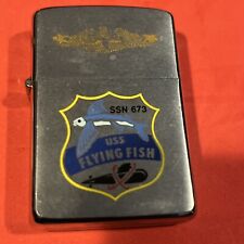 VINTAGE 1978 USS Flying Fish SSN 673 Zippo Lighter Navy Submarine OFFICER picture