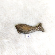 Vintage Fish Shape Floral Bronze Jewelry Dye Mould Stamp Goldsmith Tool Old 11 picture