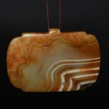 Large Authentic Old Islamic Banded Agate Stone Amulet In Perfect Condition picture