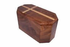 Walnut companion urn with maple cross picture