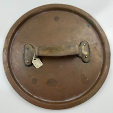 Copper Vintage Handmade Pot Lid Round Large Handle 10.25