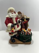 Kirkland Santa  Claus Fireplace Christmas Figure Display Fabric Mache Vintage picture