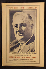 1936 Program Democratic Victory Ball Franklin Roosevelt Lancaster PA Committees picture