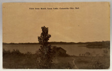 1914 View from Hotel, Loon Lake, Columbia City, Indiana IN Vintage Postcard picture