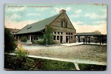 C.1907 ALLSTON, MA TRAIN RAILROAD RR STATION DORCHESTER FAIRHAVEN Postcard P17 picture