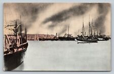 Harbor Of Reggio De Calabria Italy VINTAGE Postcard Strait Of Messina picture