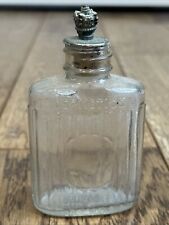 Vintage 4” Dermetics Embossed Glass Cologne/Perfume 2oz Bottle w/ Stopper picture