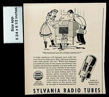 1948 Sylvania Radio Tubes Service Man Woman Leaky System Vintage Print Ad 28425 picture