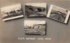 J6/ Lodi Ohio RPPC Postcard c1910 4View Railroad Bridges Arches  174 picture