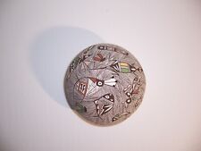 E. Concho Acoma Pueblo Native American Indian Pottery Seed Pot w/ Lizard Insects picture
