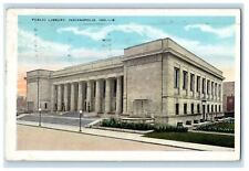 1937 Public Library Building Street View Indianapolis Indiana IN Postcard picture