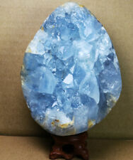 3.52lb Rare Top Grade Gorgeous Sky Blue Celestite Egg Geode Rough Reiki Crystal picture