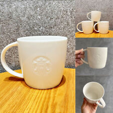 Starbucks Cup Embossed Mug White Ceramic Cup Classic Starbucks Coffee Simple Cup picture