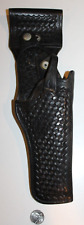 VTG Authentic Detroit Police Tex Shoemaker 44 Pistol Holster Leather Basketweave picture
