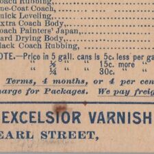 1892 Excelsior Varnish Works Dealer Pricelist 381 Pearl Street New York City #4 picture