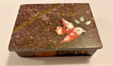 VTG 1970'S ROBERt N Smith, Inlayed Pink Dove (peace) with flowers in Trinket Box picture