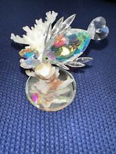 Vintage Handcrafted Crystal Fish With Crystal Clam On coral picture