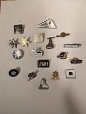 Vintage  1980s Ski Mountain Skiing Pins Lot of 18 Pin back READ picture