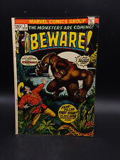 Marvel Comics 1973, Beware #1 The Monsters are Coming, GD+ picture