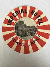 Imperial Hotel Tokyo Japan - 🇯🇵  RARE Vintage Travel Label - (Origina)  1920s  picture