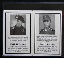 WWII German Sterbebild Death Card Alois & Emil Holzheimer Panzer & Mountain  picture