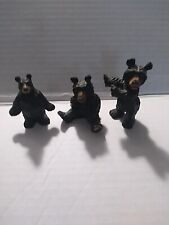Black Bears Family Of Three Made Of Resin picture