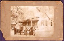 Family Posing in Front of a House Cabinet Card Texas picture