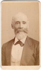 CIRCA 1880s CDV BUSHBY & HART HANDSOME BEARDED OLD MAN IN SUIT LYNN MASS. picture