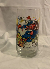 Vintage 1983 Clumsy Smurf Drink Glass Peyo Wallace Berrie Co picture