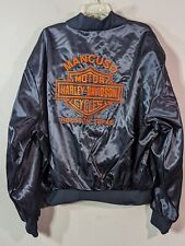 Vntg 80s 90s Harley-Davidson HD Mancuso Houston Texas Dealership Satin Bomber 2X picture
