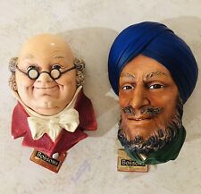 2-Vintage hand painted bossons wall ornaments picture