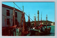 Provincetown MA-Massachusetts, Fishing Boats at Town Pier, Vintage Postcard picture