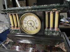 Antique Seth Thomas Mantle Clock Adamantine 6 Pillar Lion Heads picture