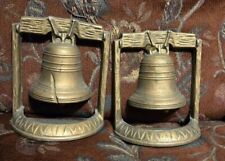 Vtg Liberty Bell Cast Metal Bookends Book Ends Federal Style picture
