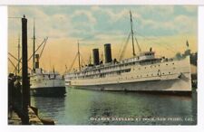 Steamboat SS HARVARD and Another Steamer, at Dock, San Pedro CA 1907-15 Postcard picture