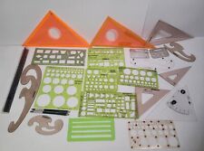 Berol Design Mix Templates Lot of 23 All Different Style Templates Triangle Rule picture