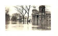 Marietta OH - 1937 flood; church under water, flood street; nice RPPC picture