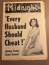 Elaine Stewart 1962 Midnight Tabloid Gossip Newspaper Every Husband Should Cheat picture