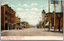 PC-G2 Postcard View of Main Street Savanna IL picture