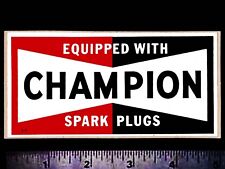CHAMPION Equipped - Original Vintage 1960's 70's Racing Decal/Sticker - 5 inch picture
