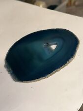 Gorgeous Blue Agate Geode Slab With Druzy Window 4.21 Oz From Brazil picture
