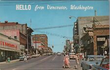 Vancouver, WA: 1969 Greetings Card, Buisness Section - Vtg Washington Postcard picture