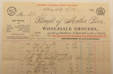 Vintage Receipt Mather Bros. Grocers Albany, N.Y 1890 Medicine/Tobacco/Grocery picture