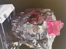 Beautiful Magenta Fluorite Cubes on Galena Crystal, Hill-Ledford Mine picture