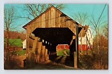 Postcard Massachusetts Conway MA Covered Bridge South River 1960s Unposted picture