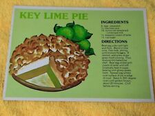 Vintage Postcard Key Lime Pie Recipe Ingredients Kitchen Cooking Desert Florida picture