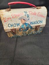 Vintage Roy Rogers Dale Evans Chow Wagon Dome Top Metal Lunch Box picture